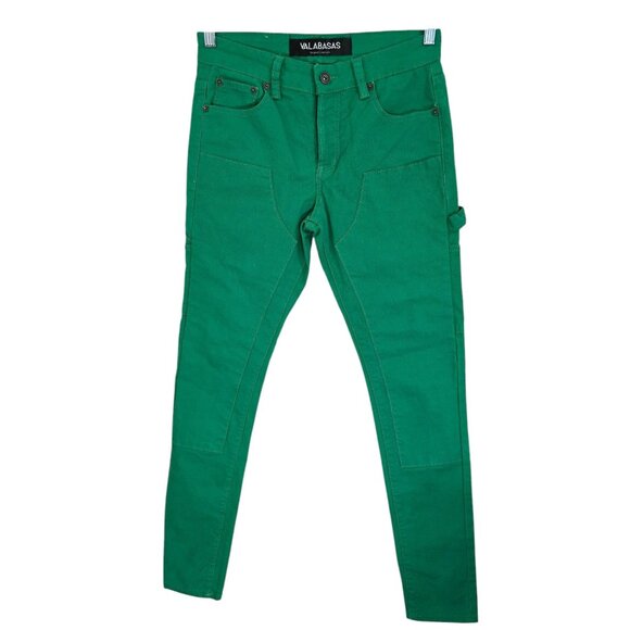 Valabasas Green‎ Slim Fit Cotton/Spandex Mens Trousers Size 30 With Button Fly & - Picture 1 of 13